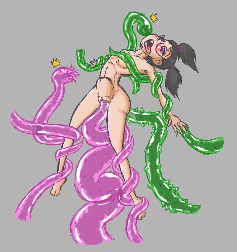 Naked Tootie is attacked by royale sized tentacles â€“ she never been so  excited!